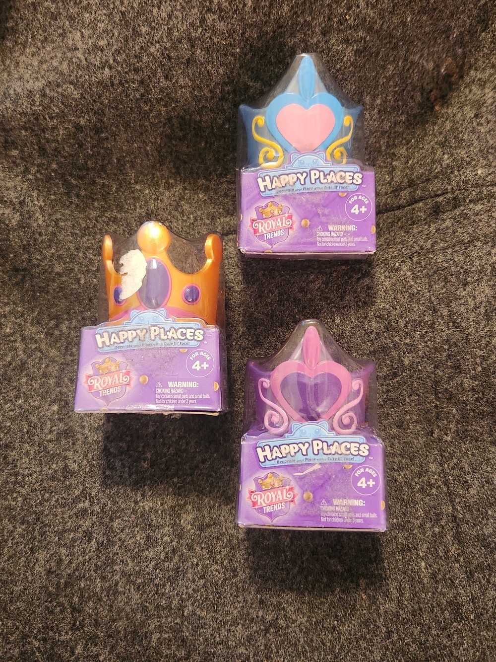 Shopkins Happy Places Crowns Set - Purple Pink Gold Blue